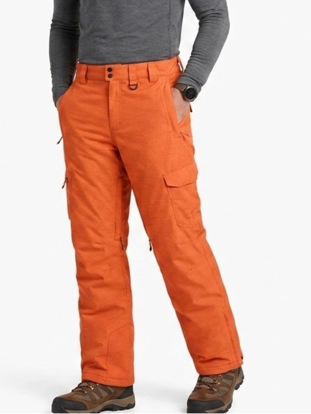 Millennium Three M3 Orange Snowboard Ski Cargo Pants Size L Waterproof